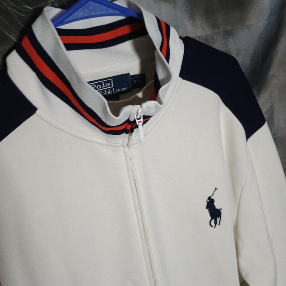 Rare Vintage Ralph Lauren Polo White  Jacket with Navy and Red Details - Picture 3 of 8